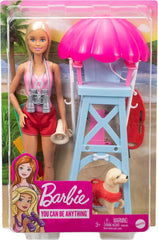 Barbie Lifeguard Playset with Blonde Doll, Dog & Rescue Accessories | GTX69