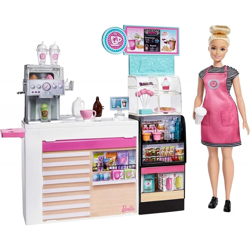 Barbie Coffee Shop Playset with Doll & 20+ Accessories | GMW03