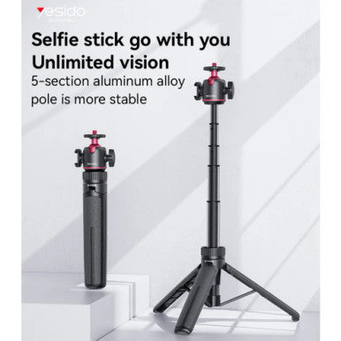 YESIDO Tripod Stand + Camera/Phone Clip & Fill‑In Light | SF26