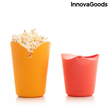 InnovaGoods Collapsible Silicone Popcorn Poppers Popbox (Pack Of 2) |  V0103138