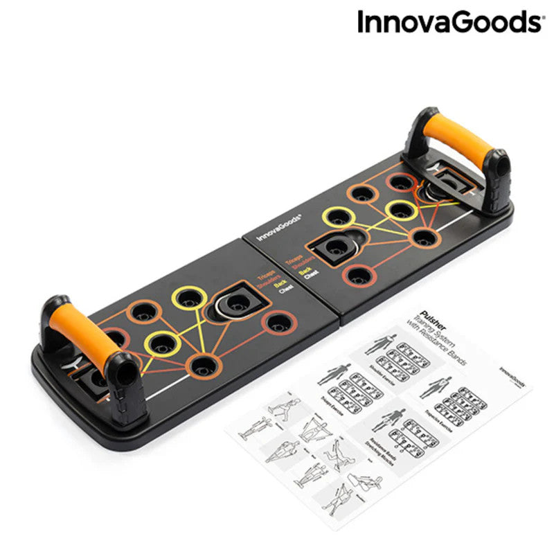 InnovaGoods Push-Up Board With Resistance Bands And Exercise Guide Pulsher | V0103181