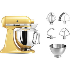 KitchenAid Artisan Series 4.8 L Tilt-Head Stand Mixer, Majestic Yellow| 5KSM175PSEMY