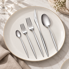 Karaca Lizbon 60-Piece 18/10 Stainless Steel Cutlery Set for 12 People - Platinum | 153.03.07.9686