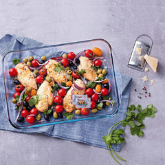 Pyrex Classic Rectangular Glass Baking Roasting, Set of 2 - 2.7 L & 3.7 L | 913S607
