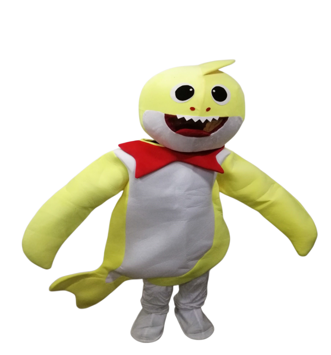 Yellow Shark Mascot Costume – Full Body Cartoon Character Suit | ALG123