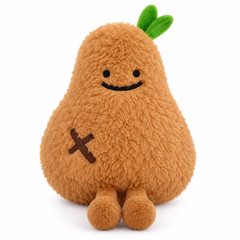 Smiling Pear-Shaped Fruit Plush Toy - Brown | Z320