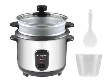 Beper Rice Cooker And Steamer Stainless Steel, Non Stick Pot For 625Gr Of Rice | 90.550