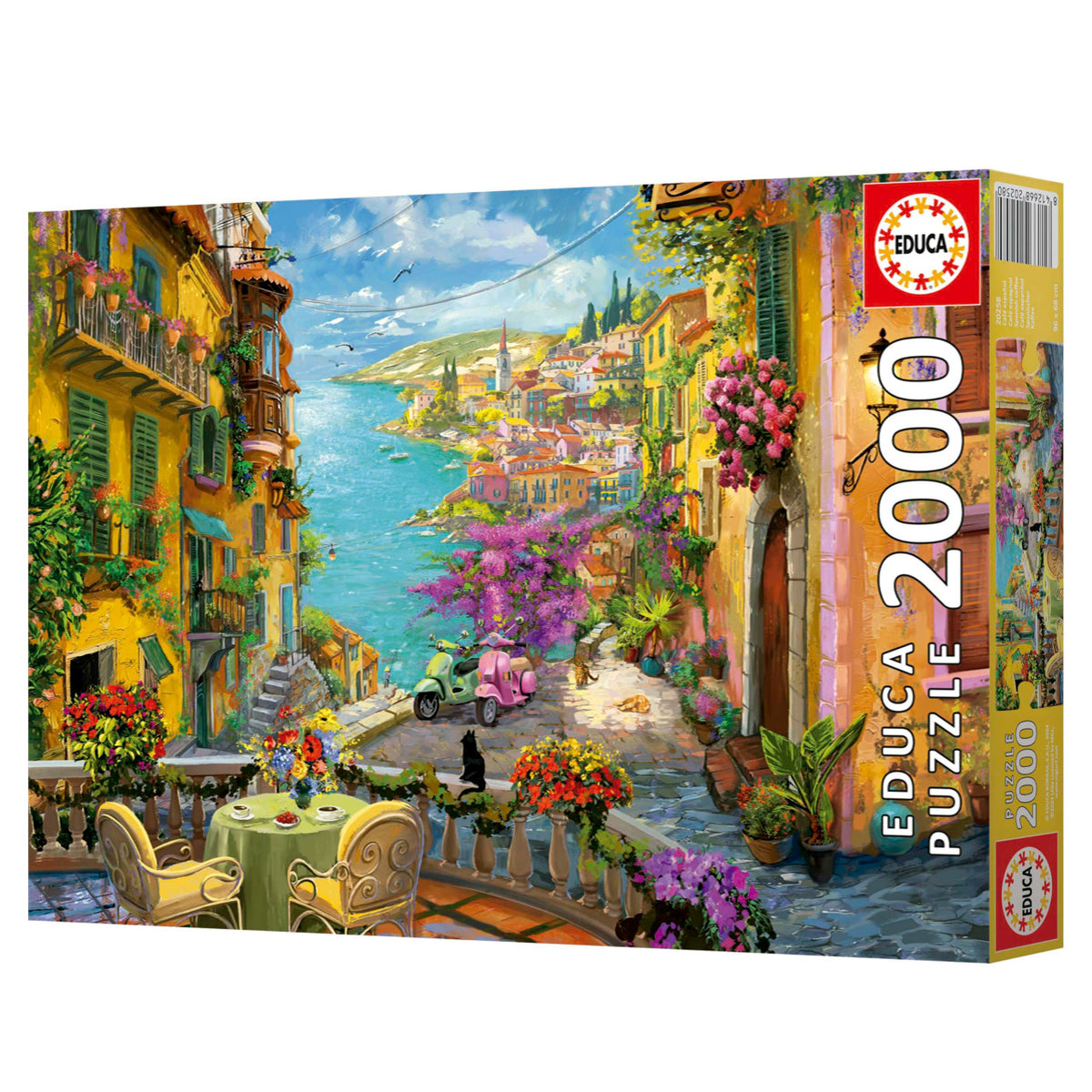 Educa 20258 - Mediterranean Village & Seaside Terrace 2000-Piece Jigsaw Puzzle | 20258