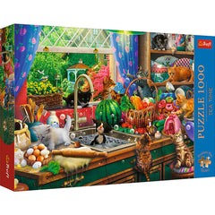 Trefl Premium Plus Quality - Tea Time: Troublemaker Kittens 1000-Piece Jigsaw Puzzle | 10839