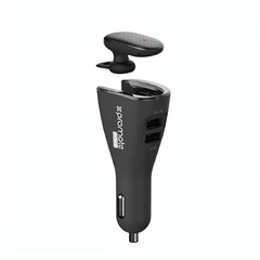 Promate Bluetooth v4.1 Headset for Music & Calls With Smart Wireless Car Charging Dock and 3.4 Dual Fast Charging | ARIA-2. BLACK