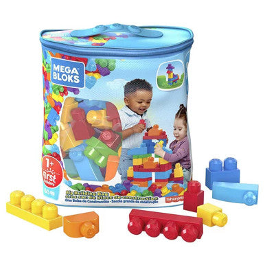 Mega Bloks حقيبة البناء الكبيرة 60 قطعة - ألوان كلاسيكية | MTMGDCH55