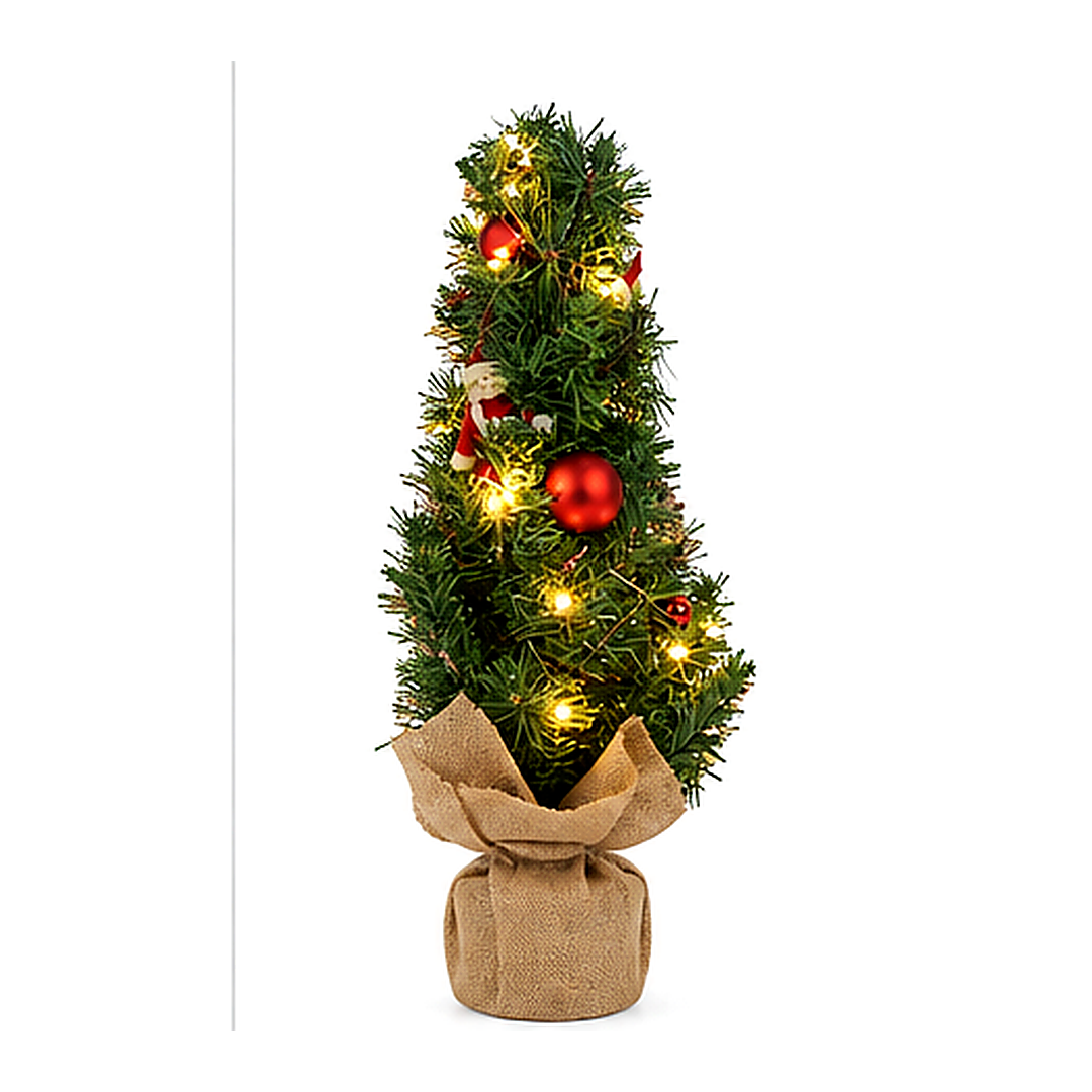 Decorated Christmas Tree with 20 LED Lights - Green | 990932