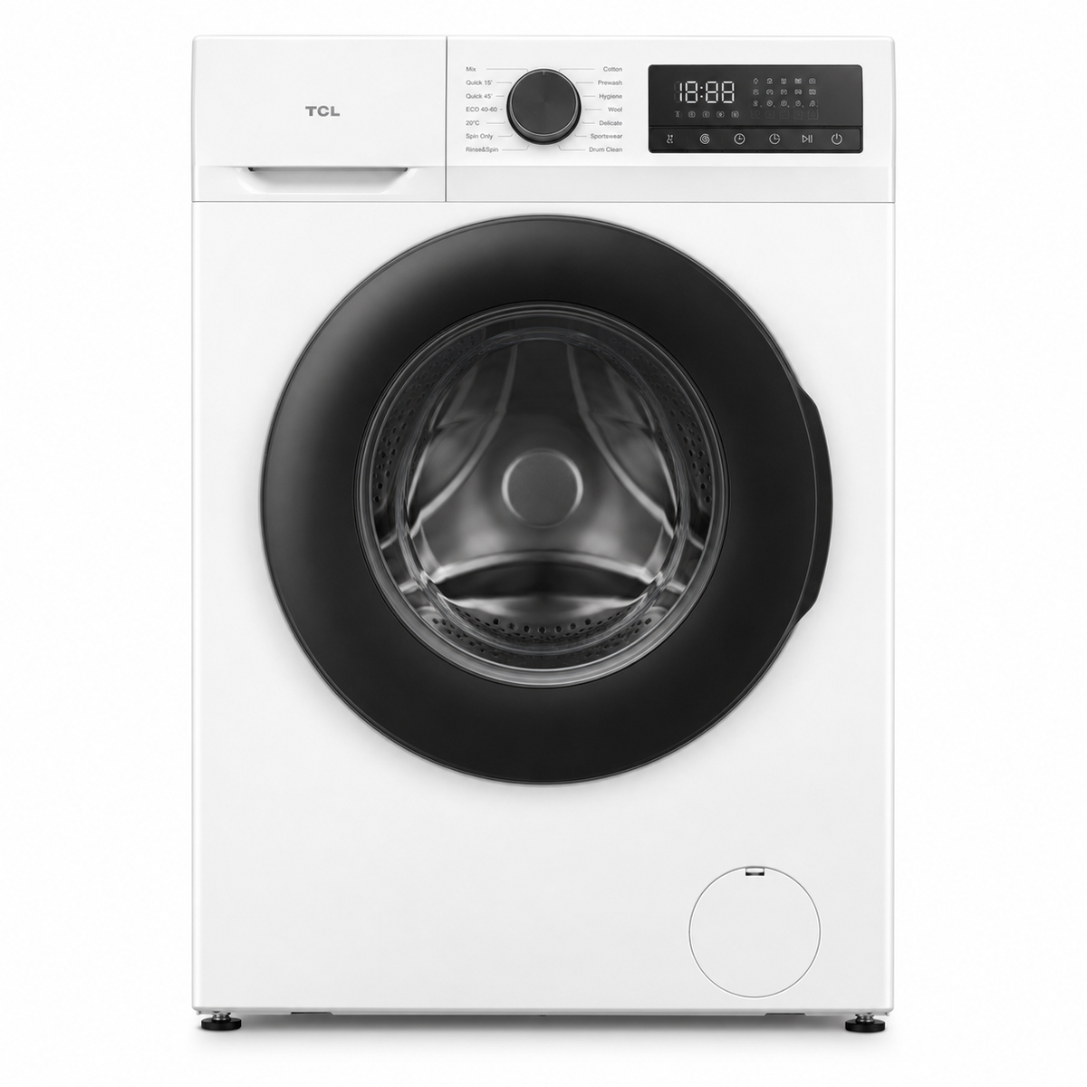 TCL Front Load Washing Machine 9kg 1400 RPM BLDC Motor - White | P6809FLW(BU)