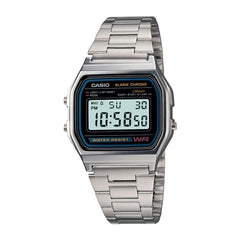 Casio A158WA-1DF Digital Watch – Black Dial & Stainless-Steel Bracelet | A158WA-1DF