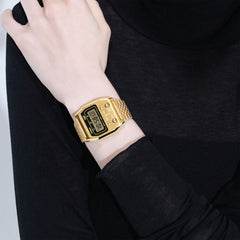 Casio Digital Unisex Watch Gold Case, Gold Dial, Gold Stainless Steel Band | A1100G-5DF
