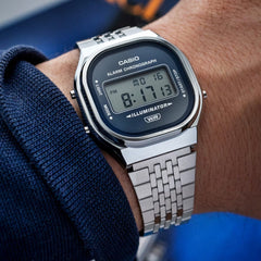 Casio Vintage Digital Unisex Metal Watch - Silver / Blue | A140WE-2ADF