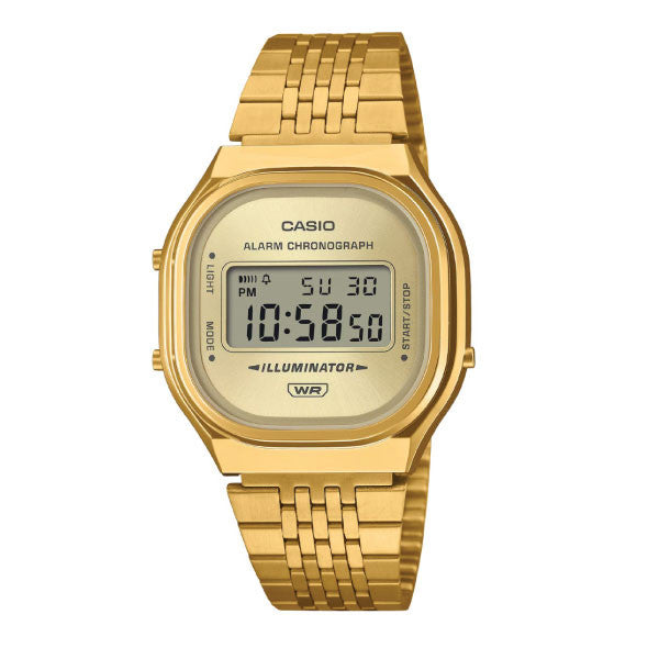 Casio Vintage Digital Unisex Metal Watch - Gold Plated | A140WEG-9ADF