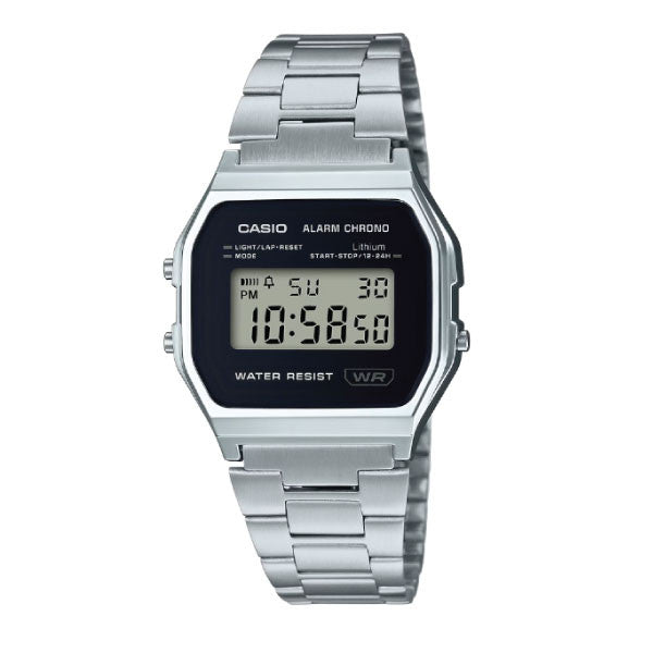 Casio Vintage Digital Unisex Metal Watch - Black / Silver | A158WEA-1DF