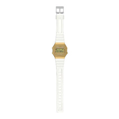 Casio Vintage Digital Unisex Watch Gold-Plated Case, Gold-Plated Dial & Translucent Resin Band | A168XESG-9ADF