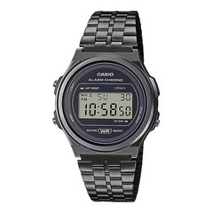 Casio Vintage Digital Unisex Watch Gunmetal Gray Case, Gunmetal Dial & Gunmetal Stainless Steel Band | A171WEGG-1ADF