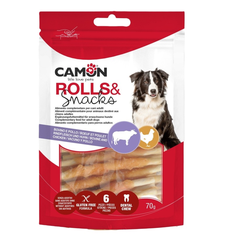 Camon Rolls with Chicken Dog Treats 17cm 140g | AB261