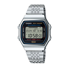 Casio Vintage Digital Unisex Watch Silver Case, Black Dial , Silver Stainless Steel Band | ABL-100WE-1ADF