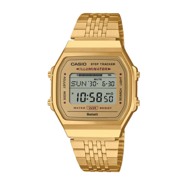 Casio Vintage Digital Unisex Watch Gold-Plated Case, Gold-Plated Dial , Gold-Plated Stainless Steel Band | ABL-100WEG-9ADF