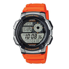 Casio Digital Men Watch Red Case, Black Dial , Orange Resin Band | AE-1000W-4BVDF