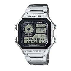 Casio Digital Watch – Beige Case & Brown Leather Strap | AE-1200WHL-5AVDF