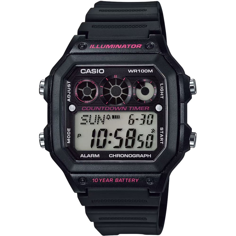Casio Digital Men Watch Black Case, Black Dial , Black Resin Band | AE-1300WH-1A2VDF