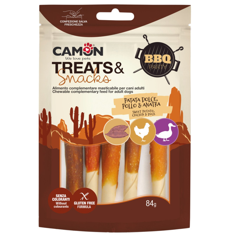 Camon Sweet Potato Rolls with Chicken & Duck Dog Treats 84g | AE905