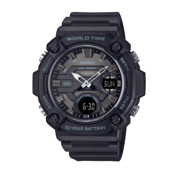 Casio Men Analog-Digital Watch - Black | AEQ-120W-1BVDF