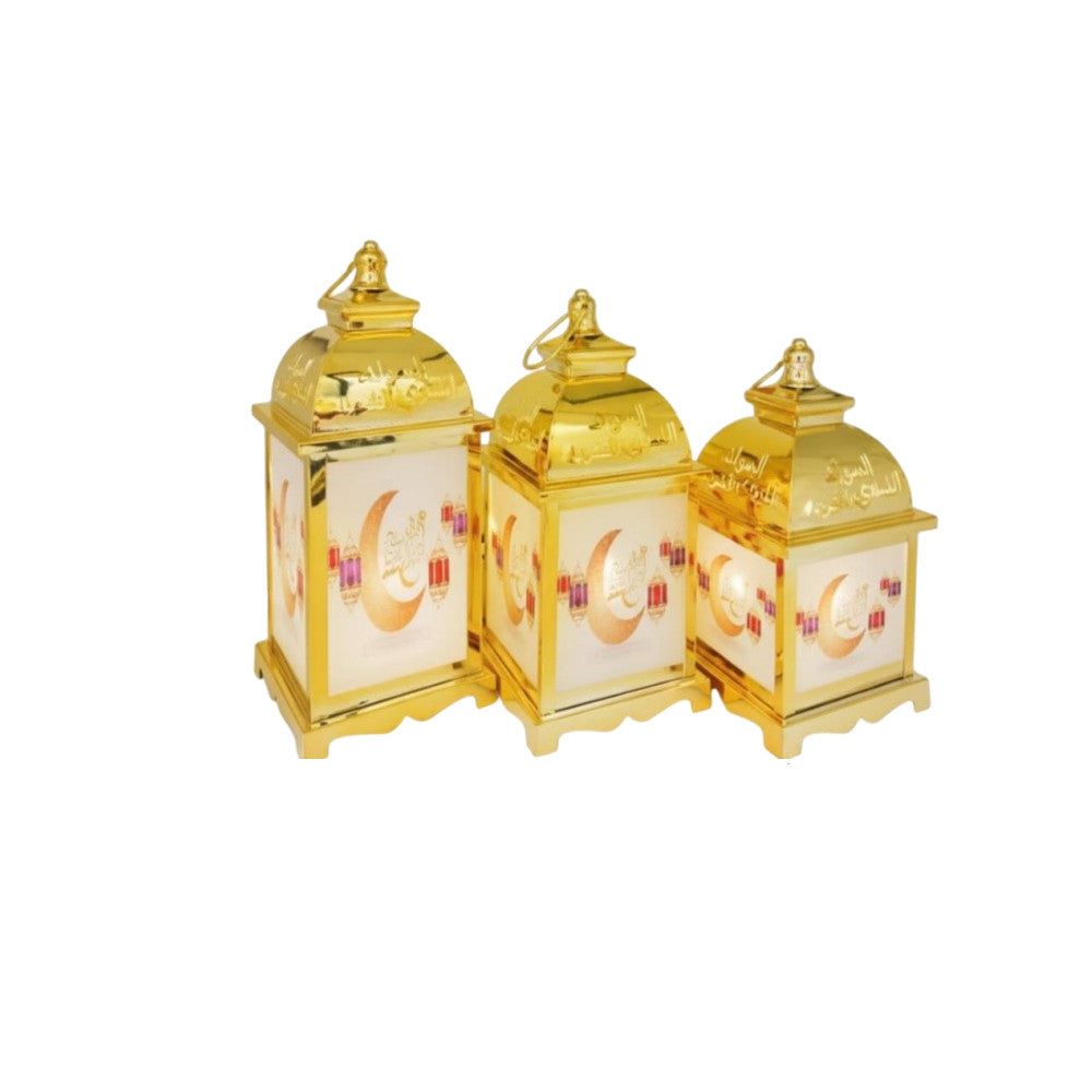Ramadan Gold Lantern Trio Set | AL1007-1
