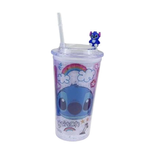 Kids Cartoon Angel Plastic Tumbler with Straw Ice Drink Cup – Pink | AL6620-11B