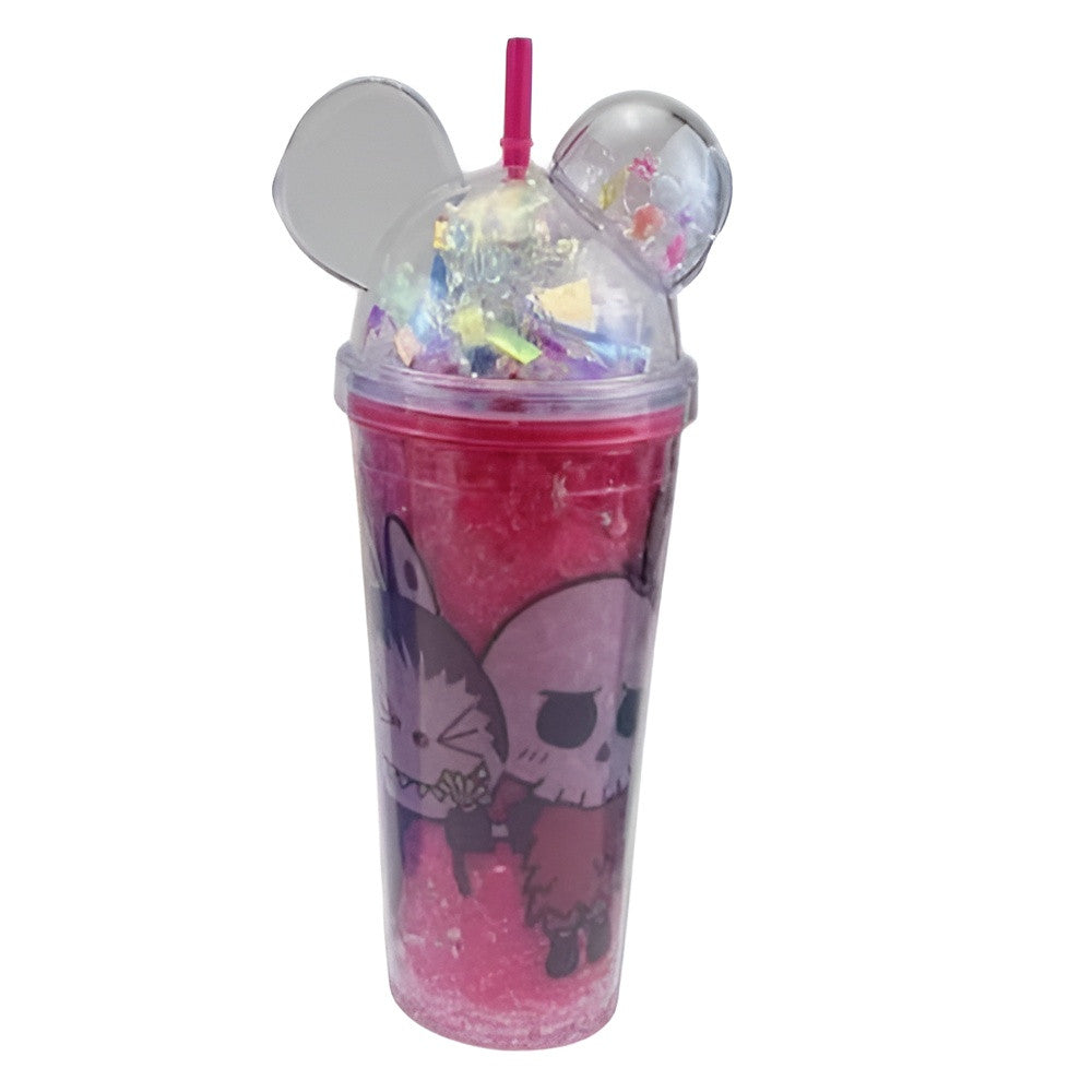 Kids Cartoon Bunny Double Wall Glitter Tumbler Cup with Straw & Dome Lid – Pink | AL6620-17R