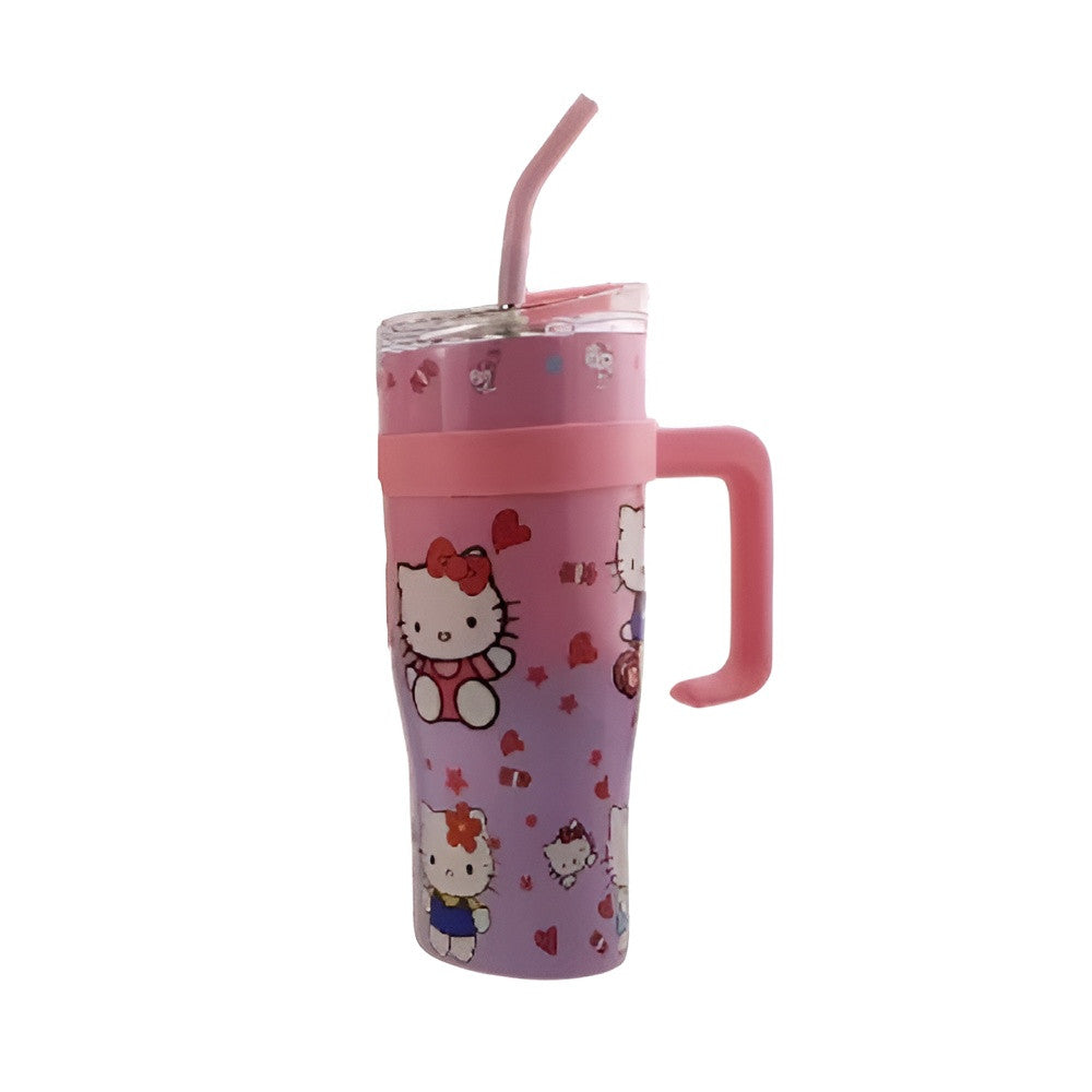 Kids Hello Kitty Handle Tumbler Cup with Straw & Lid – Pink | AL6620-20E