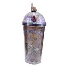Cute Bear Glitter Tumbler Cup with Straw – Fun Bunny & Bear Theme | AL6620-5B