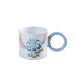 Cute Cartoon Stitch Ceramic Mug Kids Coffee Cup with Musical Design – Blue | ALJY23-109S