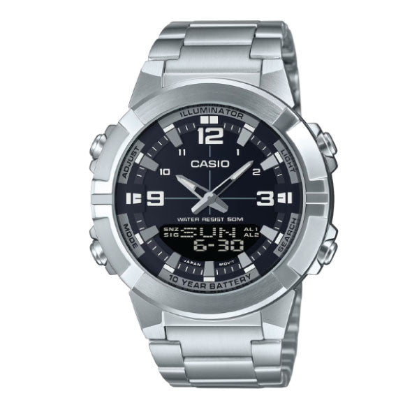 Casio Men Analog-Digital Watch - Black / Silver | AMW-870D-1AVDF