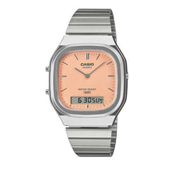 Casio Unisex Vintage Analog-Digital Watch - Orange / Silver | AQ-240E-4ADF