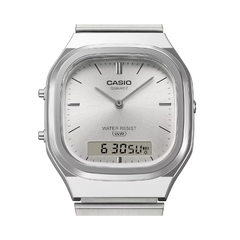 Casio Vintage Analog-Digital Unisex Watch - Silver / White | AQ-240E-7ADF