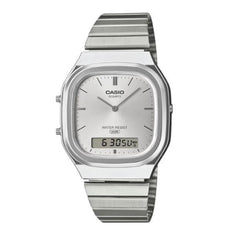 Casio Vintage Analog-Digital Unisex Watch - Silver / White | AQ-240E-7ADF