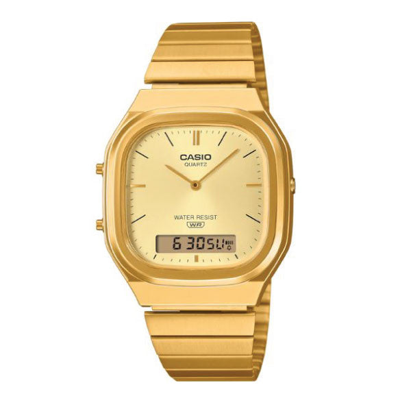 Casio Vintage Analog-Digital Unisex Watch - Gold Plated | AQ-240EG-9ADF