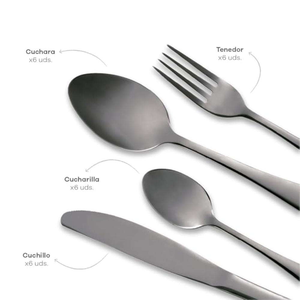 Bergner Set 24PC Cultery SS Munich Silver Shiny | BG-5130-SL