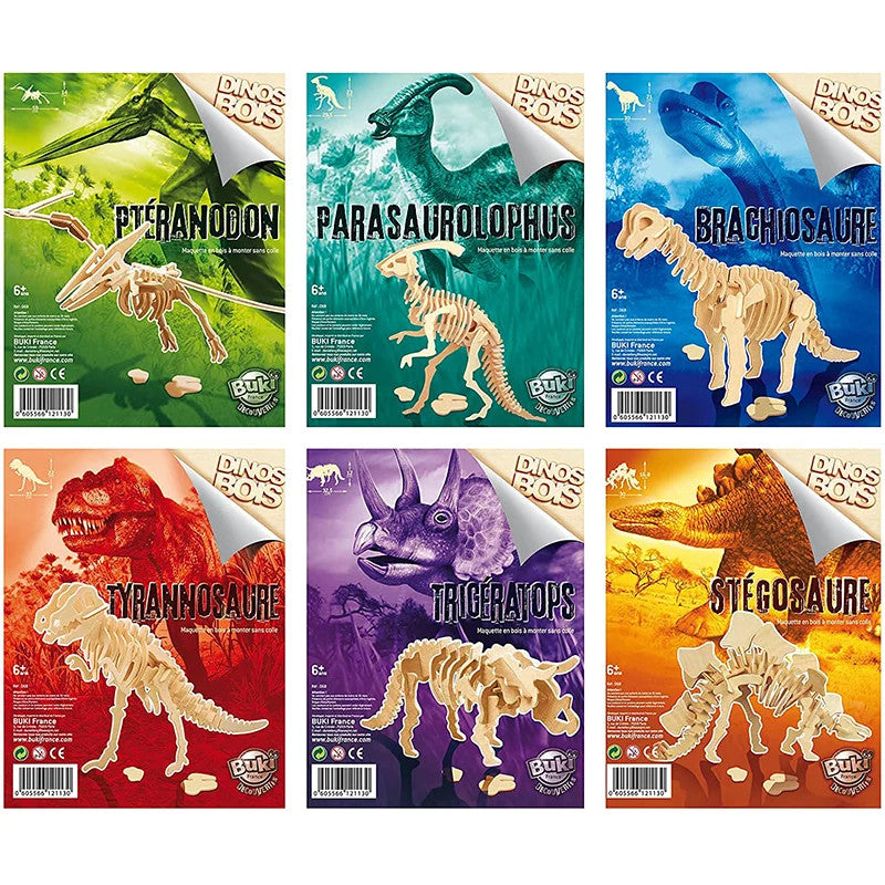 Buki Be Wooden Dinos 3D | BKD6B