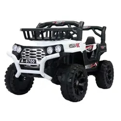 Kids Electric Ride-On Off-Road Jeep – White | AL-A6700