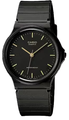 Casio Analog Watch – Black Case, Dial & Resin Strap | MQ-24-1ELDF