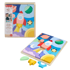 Fisher-Price Wooden Space Blocks Puzzle | MTFP XY42
