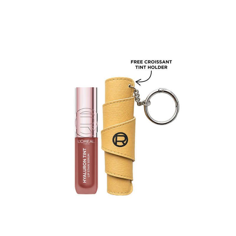 L'Oréal Paris Hyaluron Tint Lip Stain Serum + Free Croissant Keychain Bundle