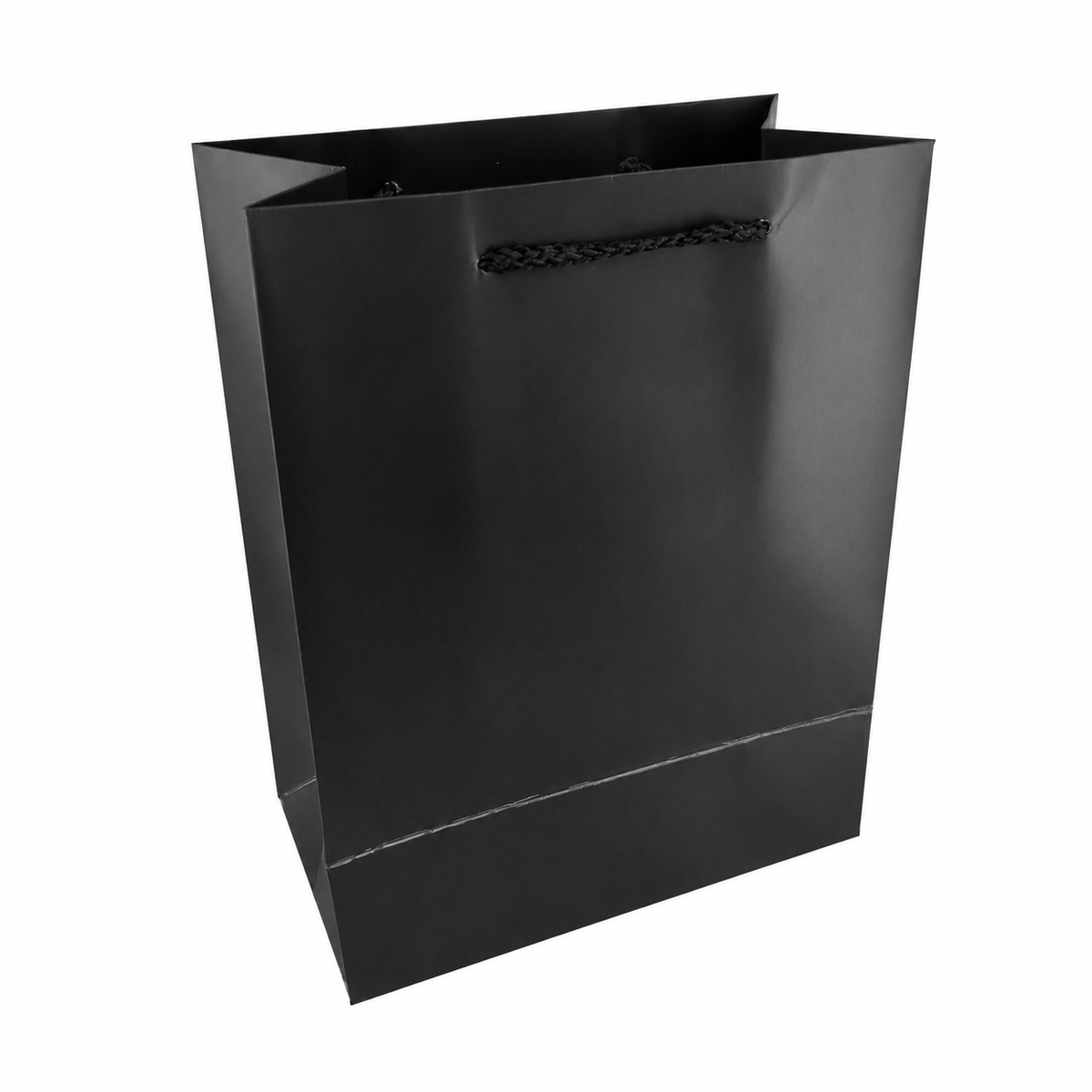 Plain Black Gift Bag with Rope Handle - 17.5x25x8cm | C-1138-BK